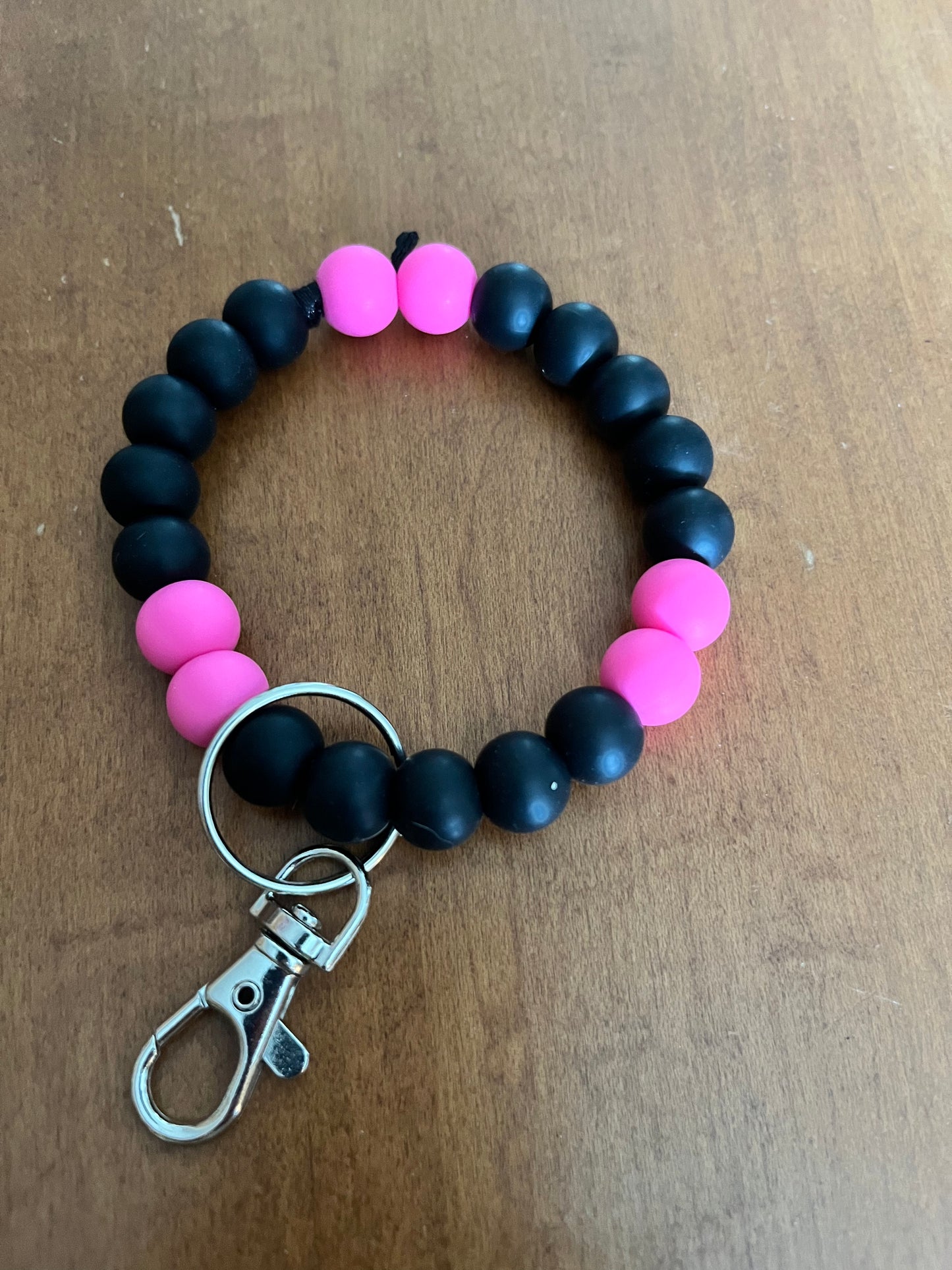 Black and Hot pink wristlet