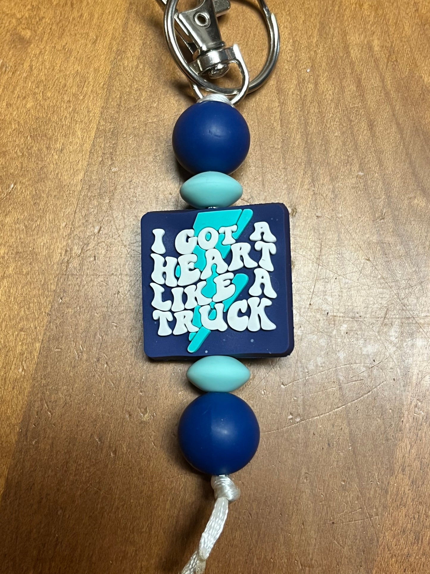 Keychain - "Heart Like A Truck" Blue