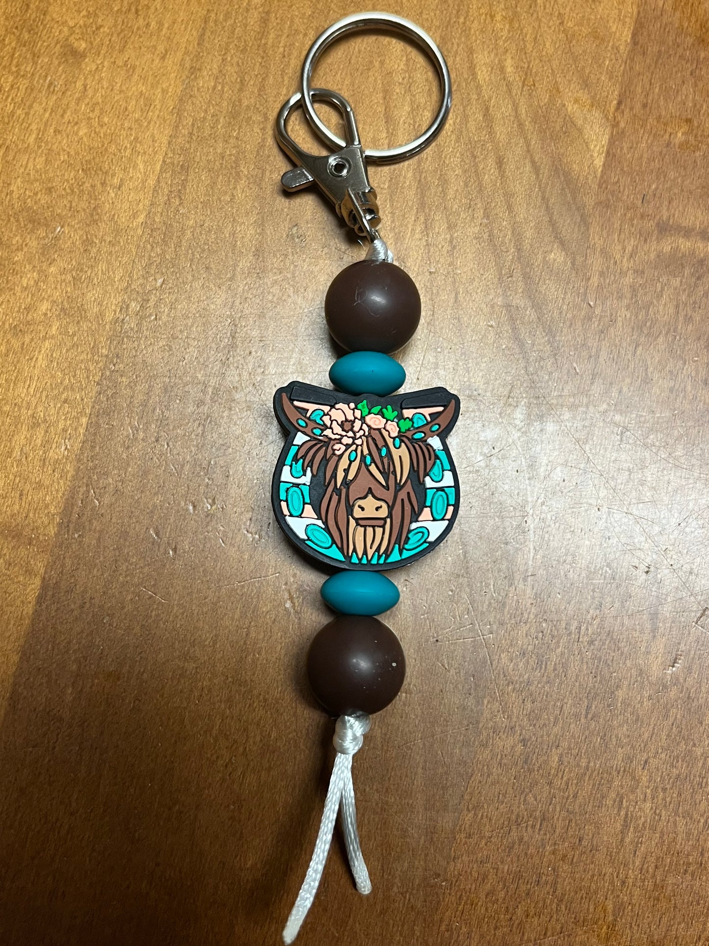 Keychain - Highland Cow - Green