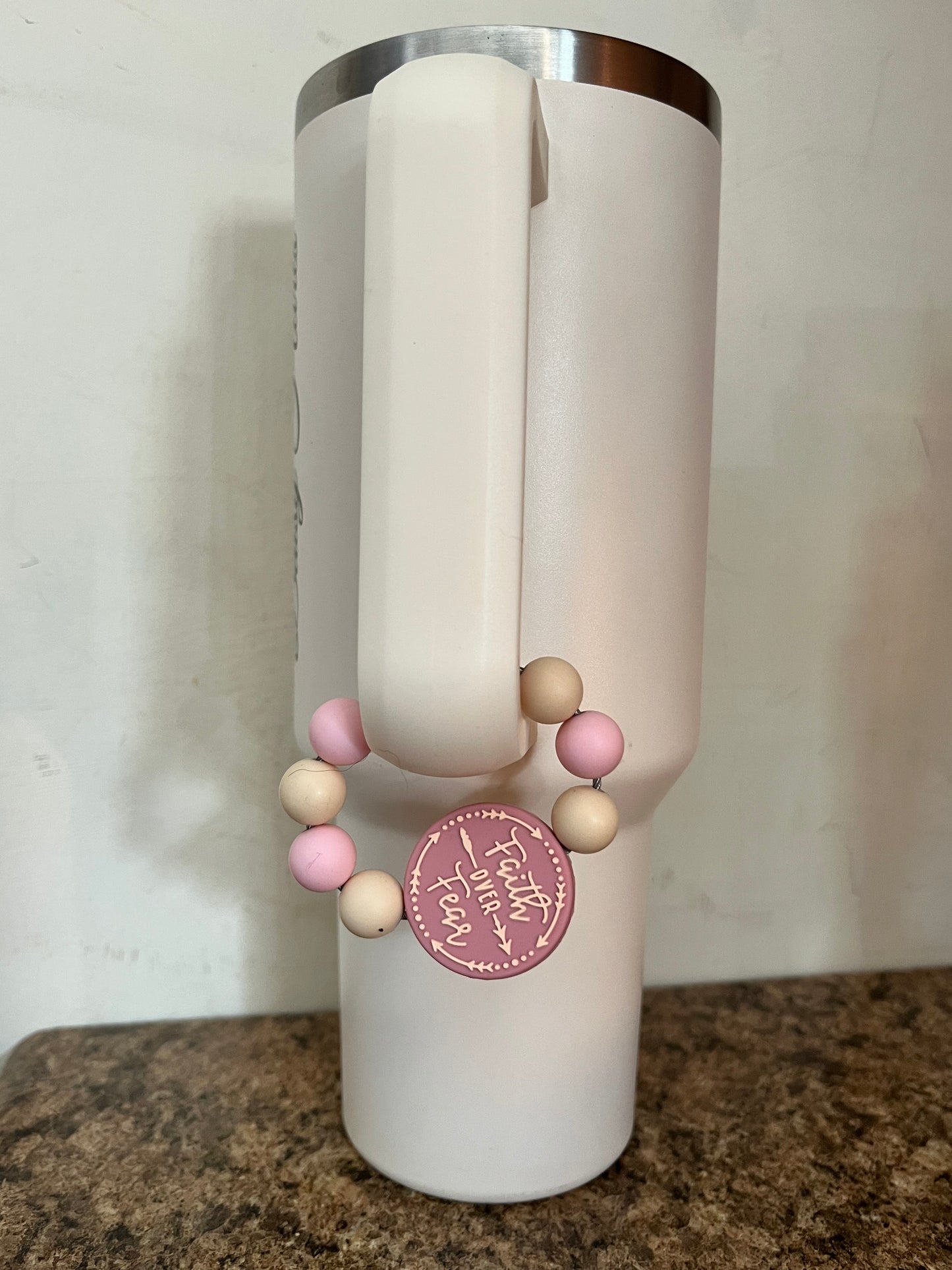 Cup Charm - Faith/Fear Pink