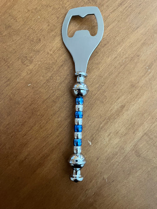 Bottle Opener - blue and silver