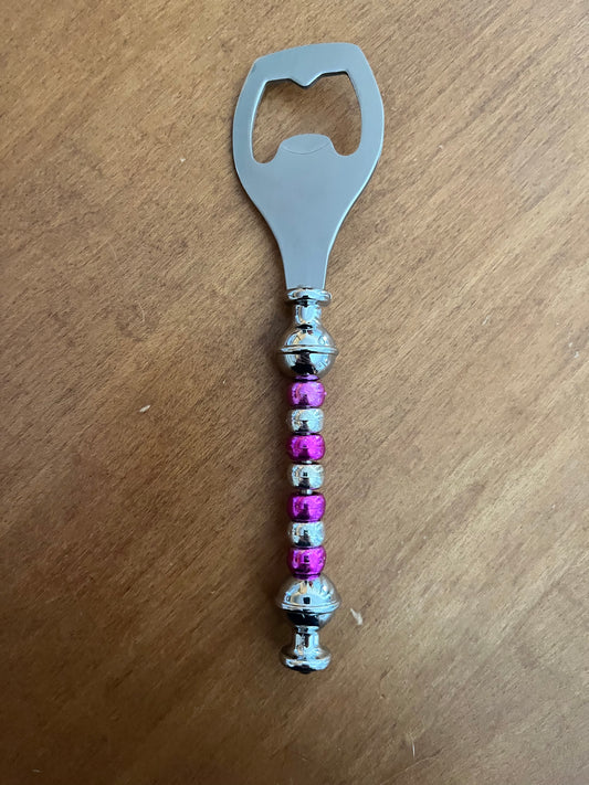 Bottle Opener - pink and silver