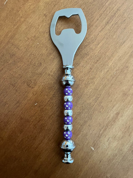 Bottle Opener - purple and silver