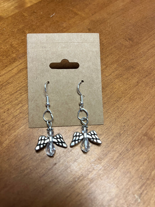 Earrings - Clear Bead Angel