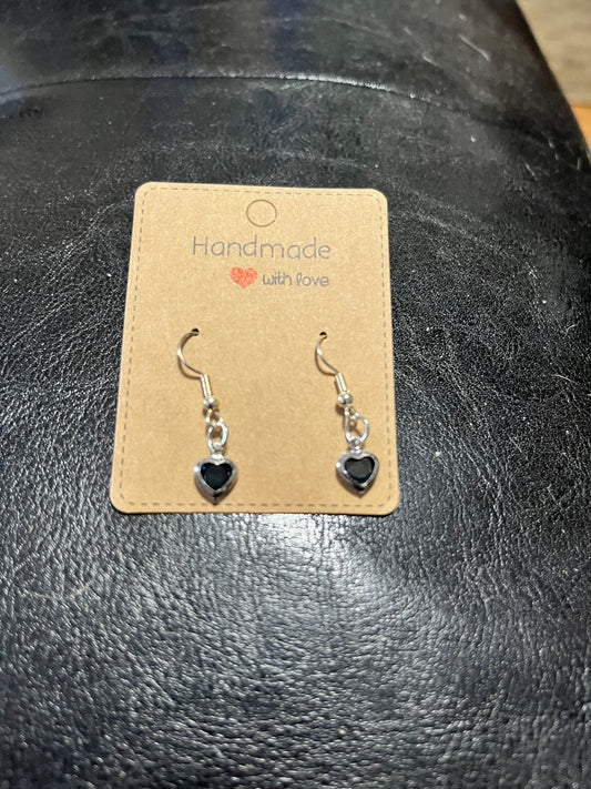 Earrings - Small Black Heart
