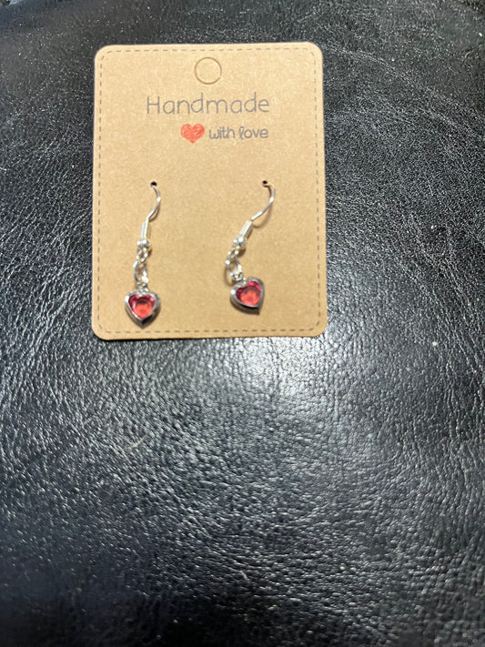 Earrings - Small pink heart