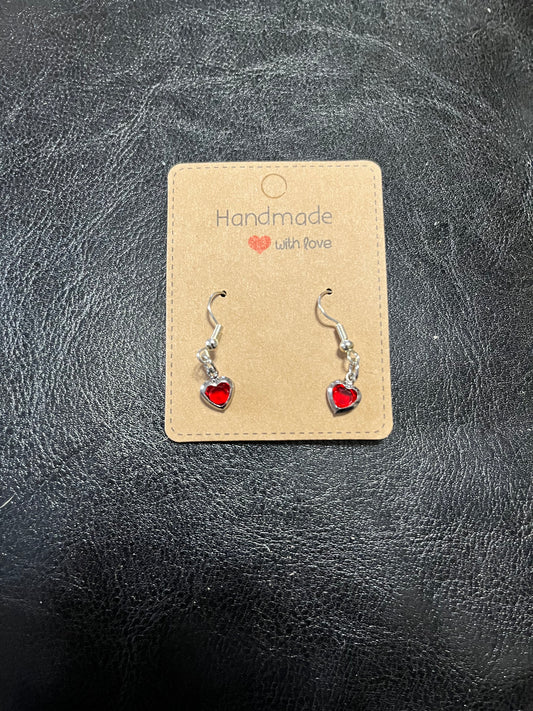 Earrings - Small red heart