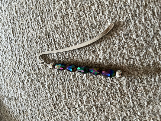 Bookmark - Oil Spill beads