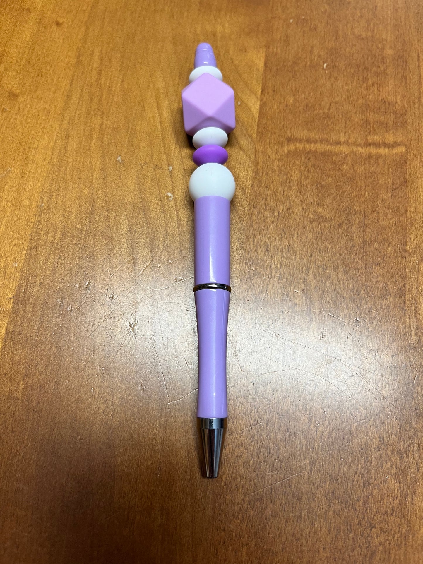 Pen - Purple with a purple hexagon bead