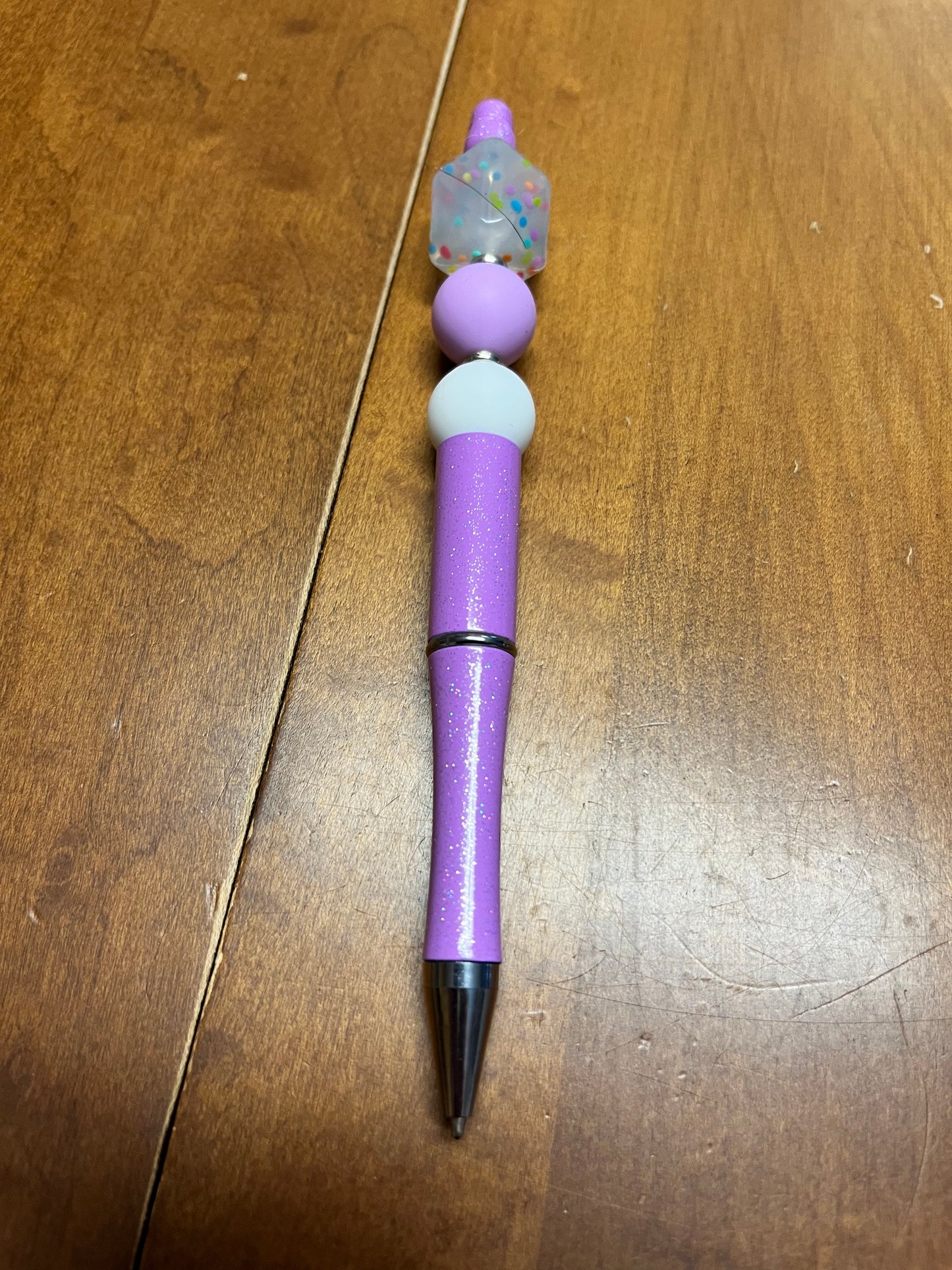 Pen - Purple sparkle with speck bead