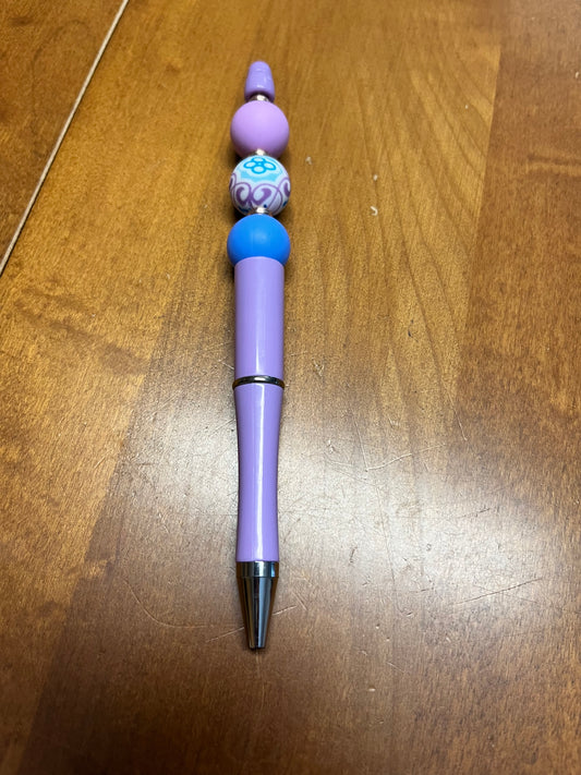 Pen - Purple with Paisley print bead