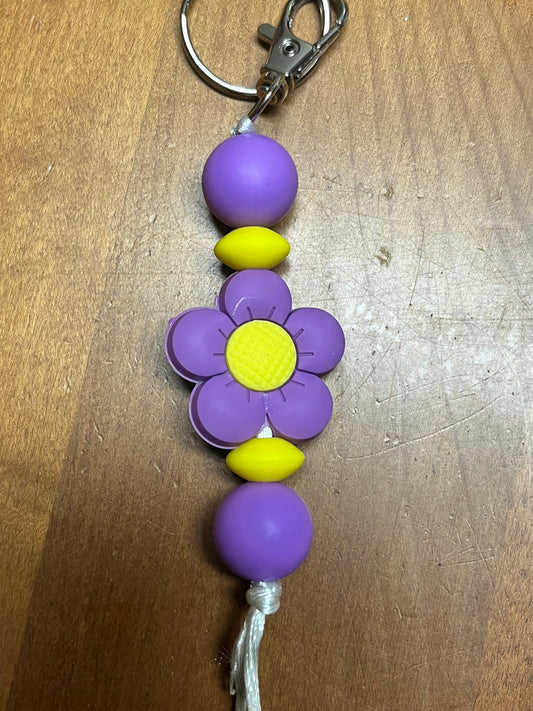 Keychain - Purple Flower