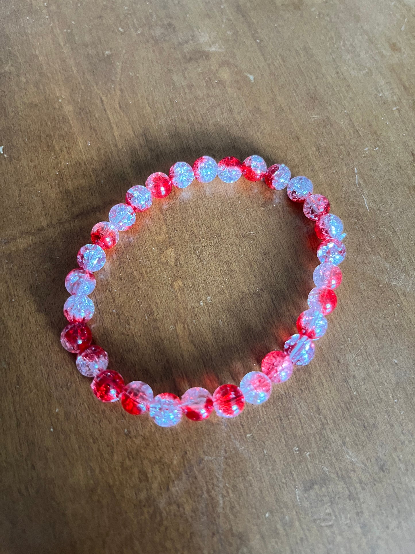 Red and Clear bead bracelet