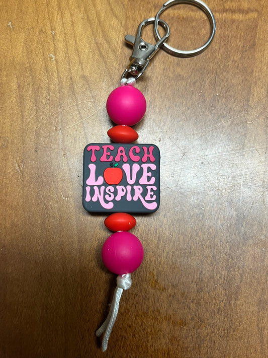 Keychain - Teach Love Inspire - Pink
