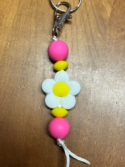 Keychain - White Flower