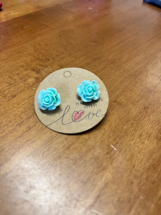 Light green Rose shaped Earring - Big