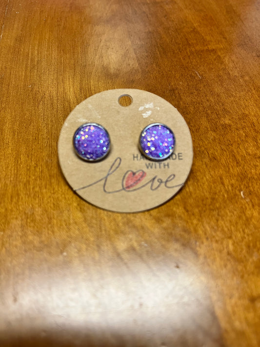 Purple druzy Earrings